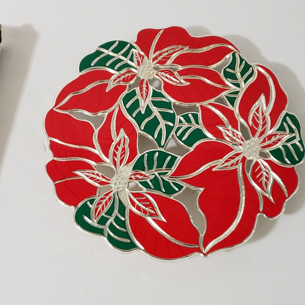 Vintage Poinsettia Trivet 1986 In Box